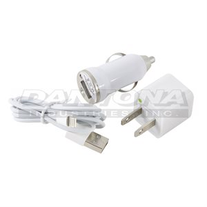 KIT CHARGEUR CELL 3 EN 1 IPHONE 5 / 6 BLANC
