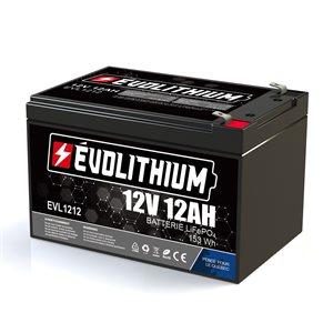 BATTERIE LITHIUM ÉVOLITHIUM 12V 12AH 153WH
